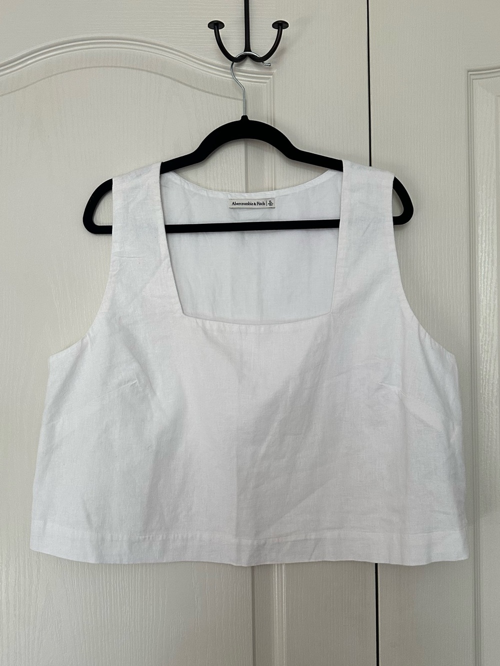Abercrombie Square Neck White Linen Tank